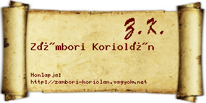 Zámbori Koriolán névjegykártya